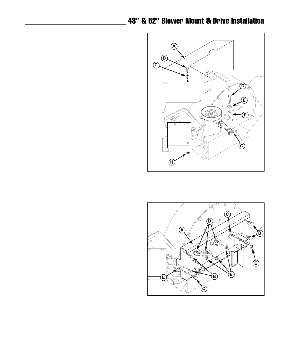 48” & 52” blower mount & drive installation | Ferris Industries 1000z Series User Manual | Page 9 / 19
