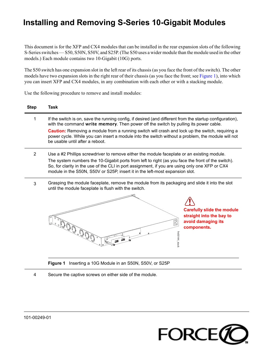 Force10 Networks S-Series User Manual | 2 pages