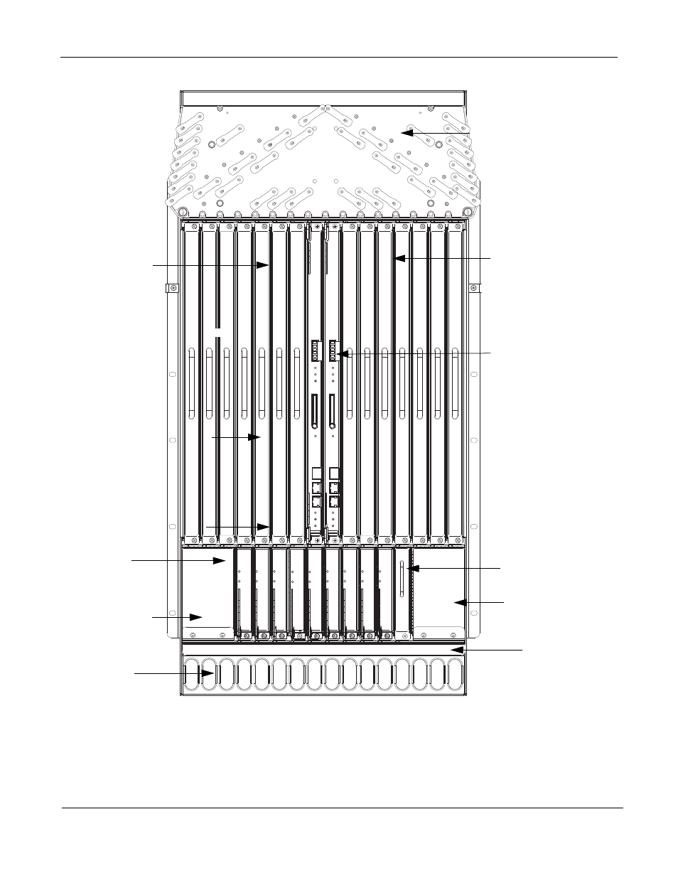 Figure 3, E1200i dc chassis front view | Force10 Networks Force10 TeraScale E-Series E1200i User Manual | Page 16 / 105