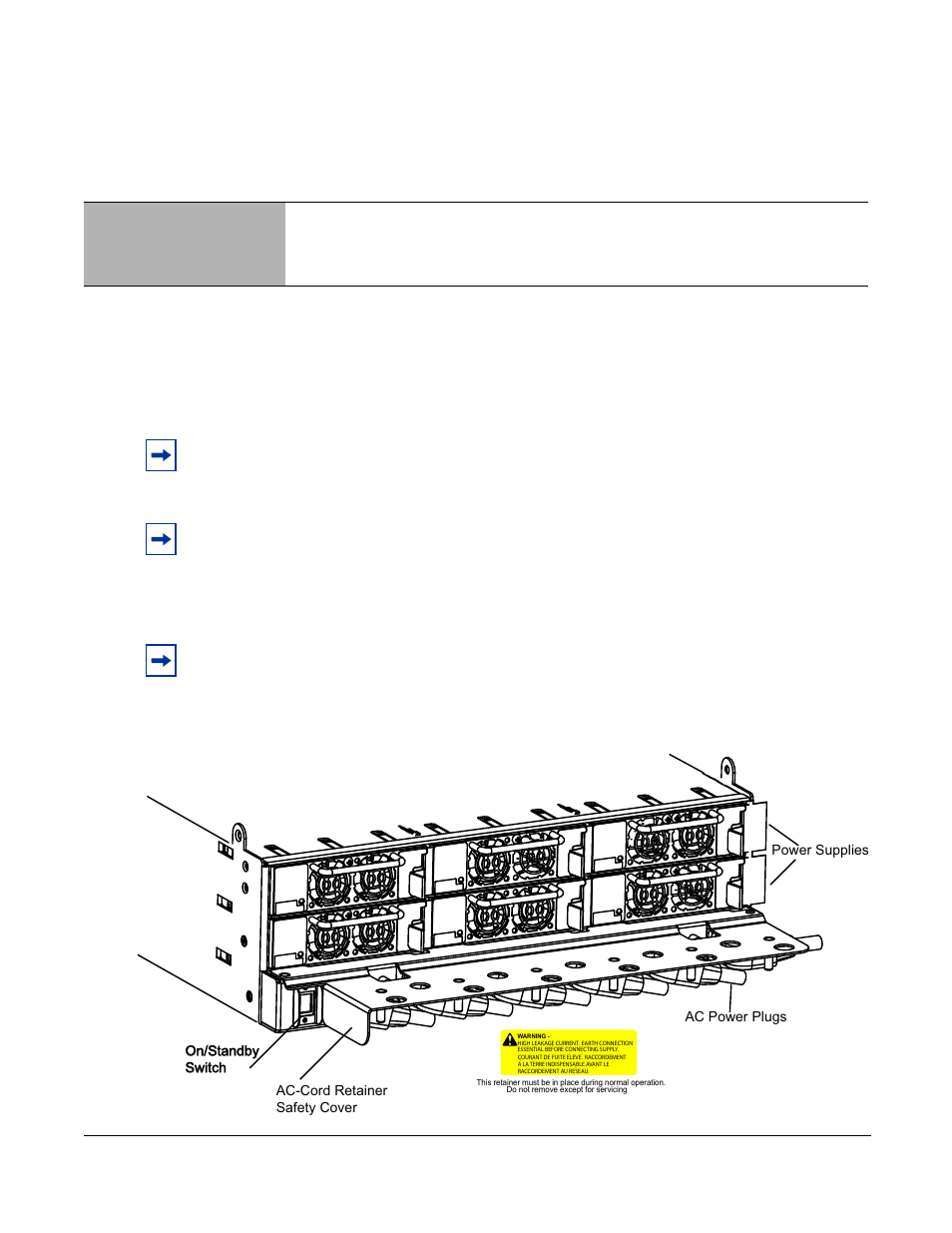 Installing ac power supplies, Chapter 7, Figure 11 | E1200i ac power supply shelf, Chapter 7 installing ac power supplies | Force10 Networks Force10 TeraScale E-Series E1200i User Manual | Page 35 / 105