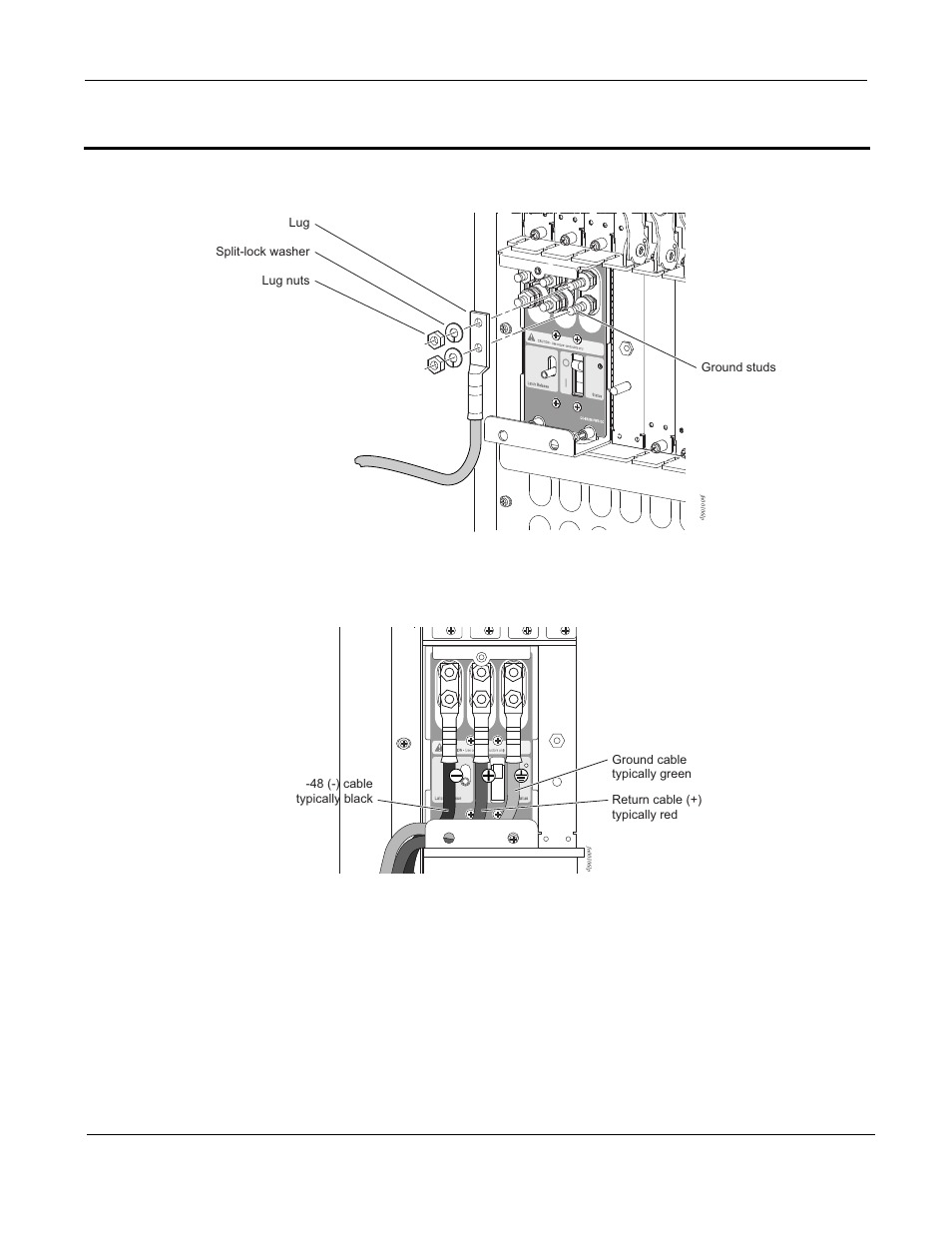 Figure 18, Connecting the ground cable to the e1200i dc pem, Figure 19 | Dc pem with connections in place | Force10 Networks Force10 TeraScale E-Series E1200i User Manual | Page 46 / 105