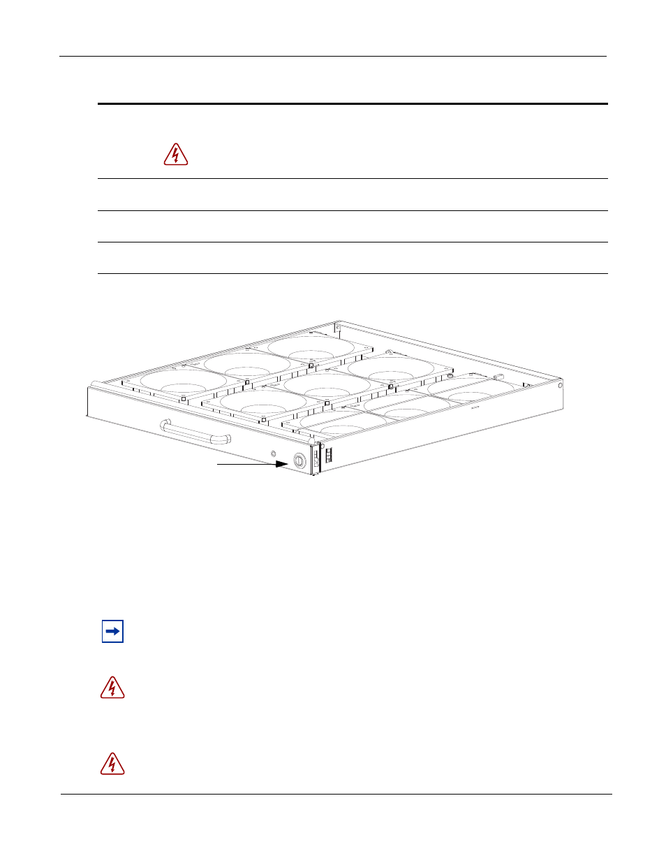 Removing and replacing ac power supplies, Figure 26, Securing the fan tray screw latch | Figure 26) | Force10 Networks Force10 TeraScale E-Series E1200i User Manual | Page 66 / 105