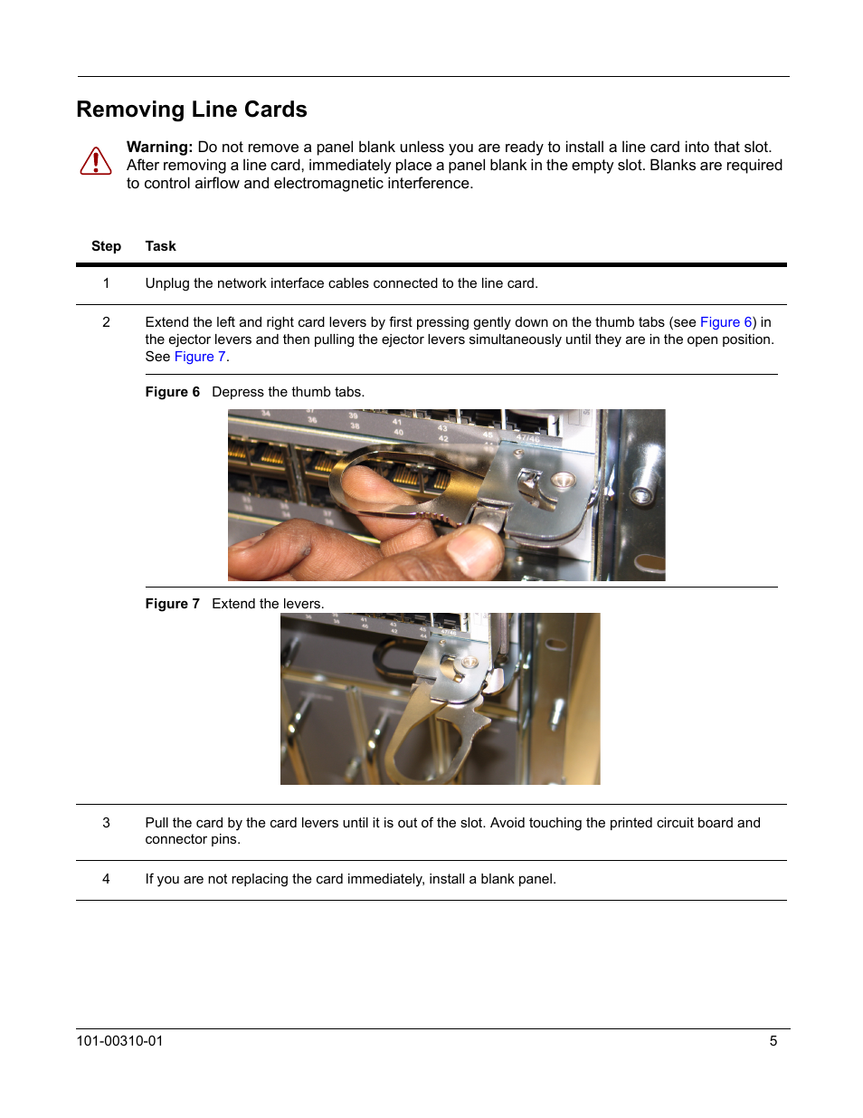 Removing line cards | Force10 Networks C-Series User Manual | Page 5 / 5