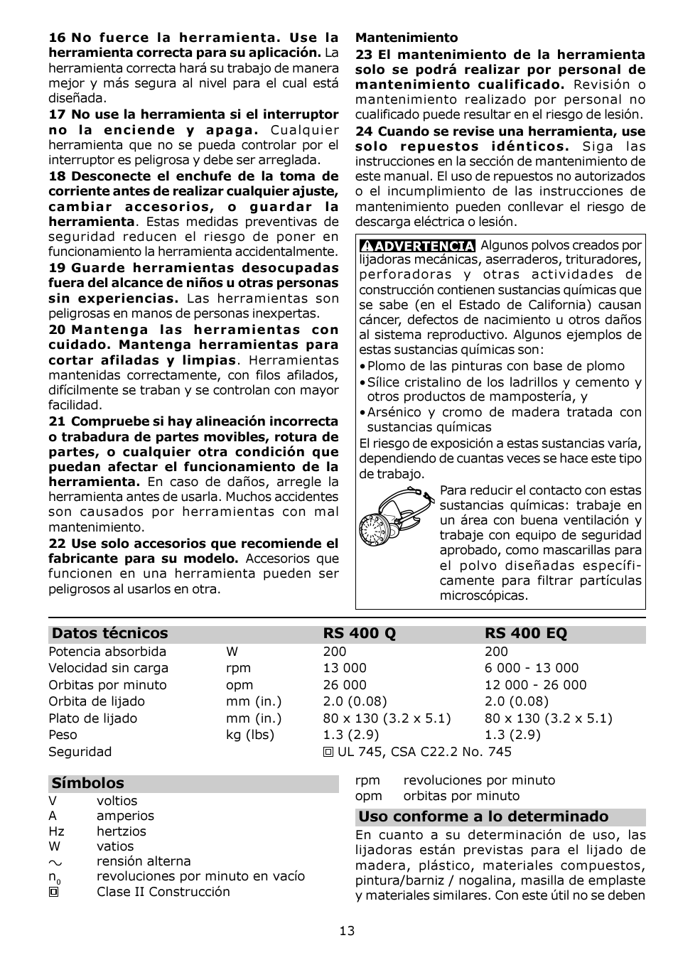 Festool RS 400 Q User Manual | Page 13 / 16