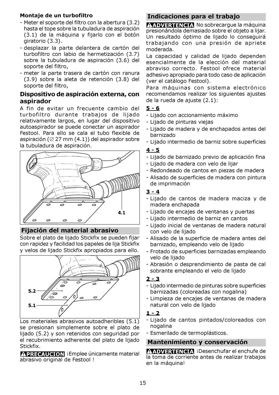 Festool RS 400 Q User Manual | Page 15 / 16