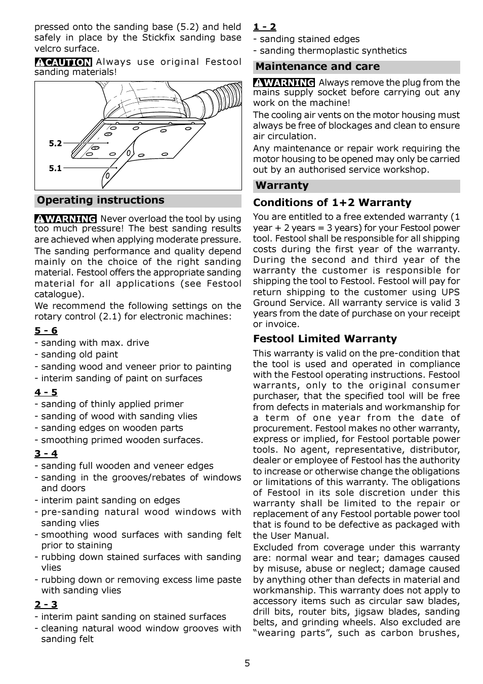 Festool RS 400 Q User Manual | Page 5 / 16
