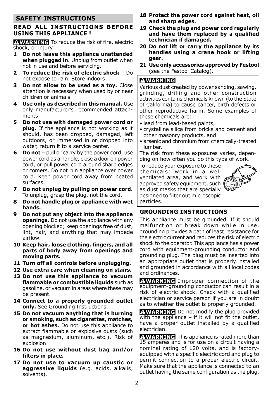Festool CT MINI User Manual | Page 2 / 16