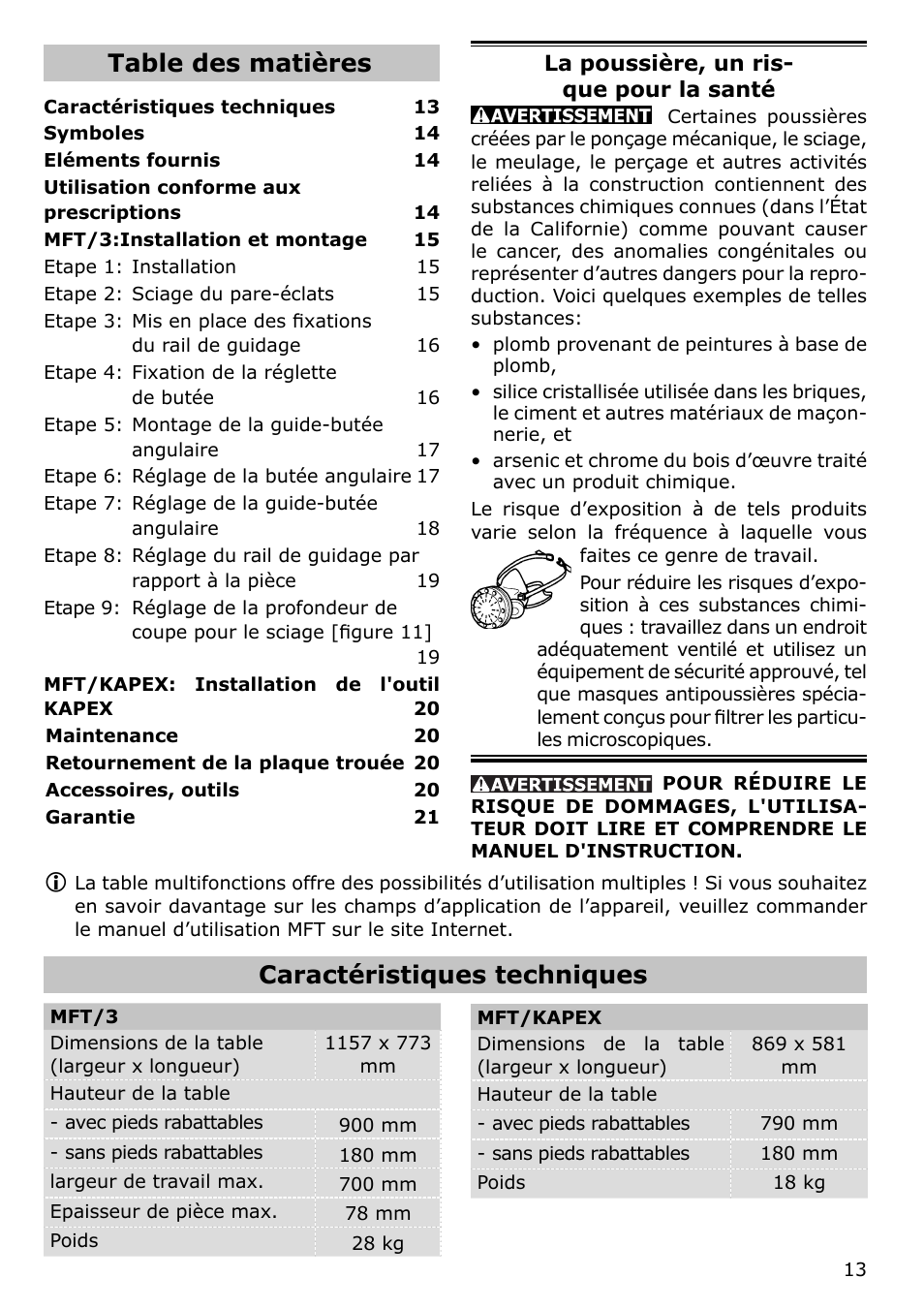Festool MFT/KAPEX User Manual | Page 13 / 32