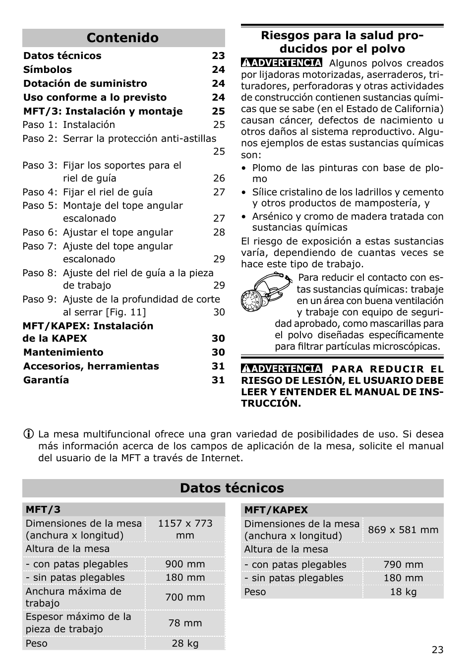 Festool MFT/KAPEX User Manual | Page 23 / 32