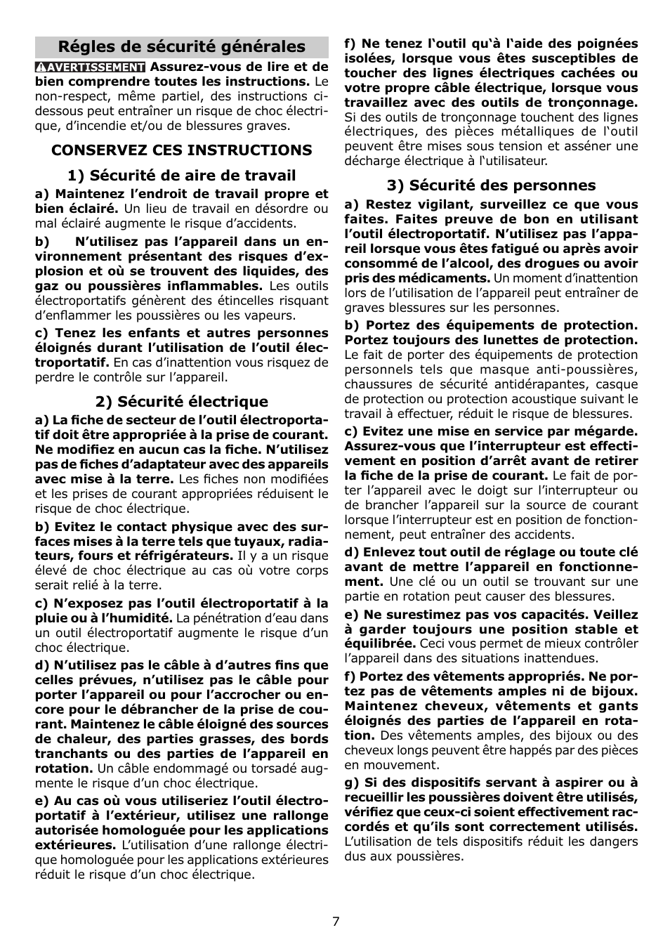 Régles de sécurité générales | Festool ETS 125 EQ User Manual | Page 7 / 16