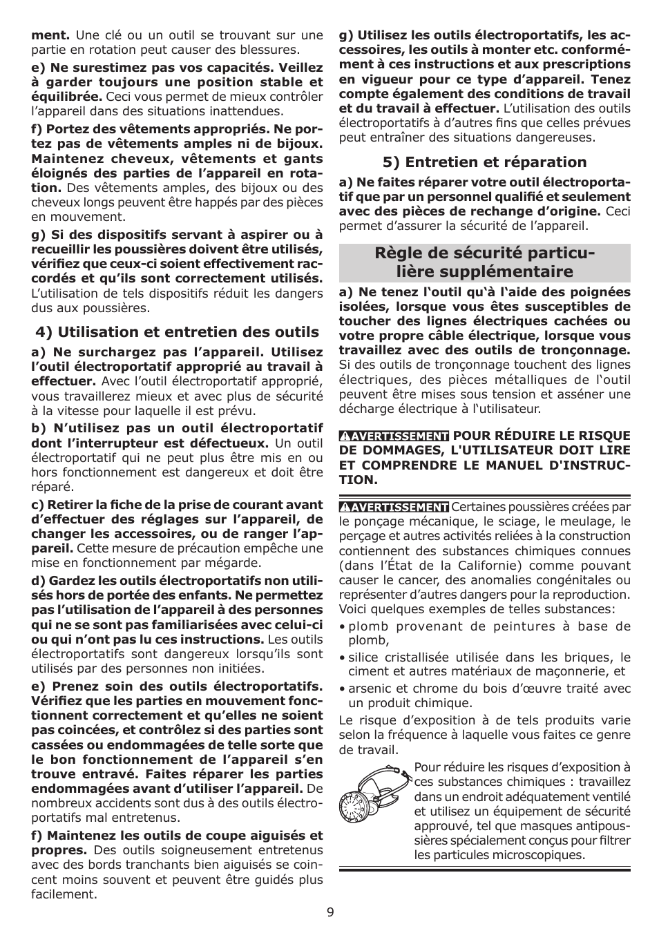 Règle de sécurité particu- lière supplémentaire | Festool RAS 115.04 E User Manual | Page 9 / 20