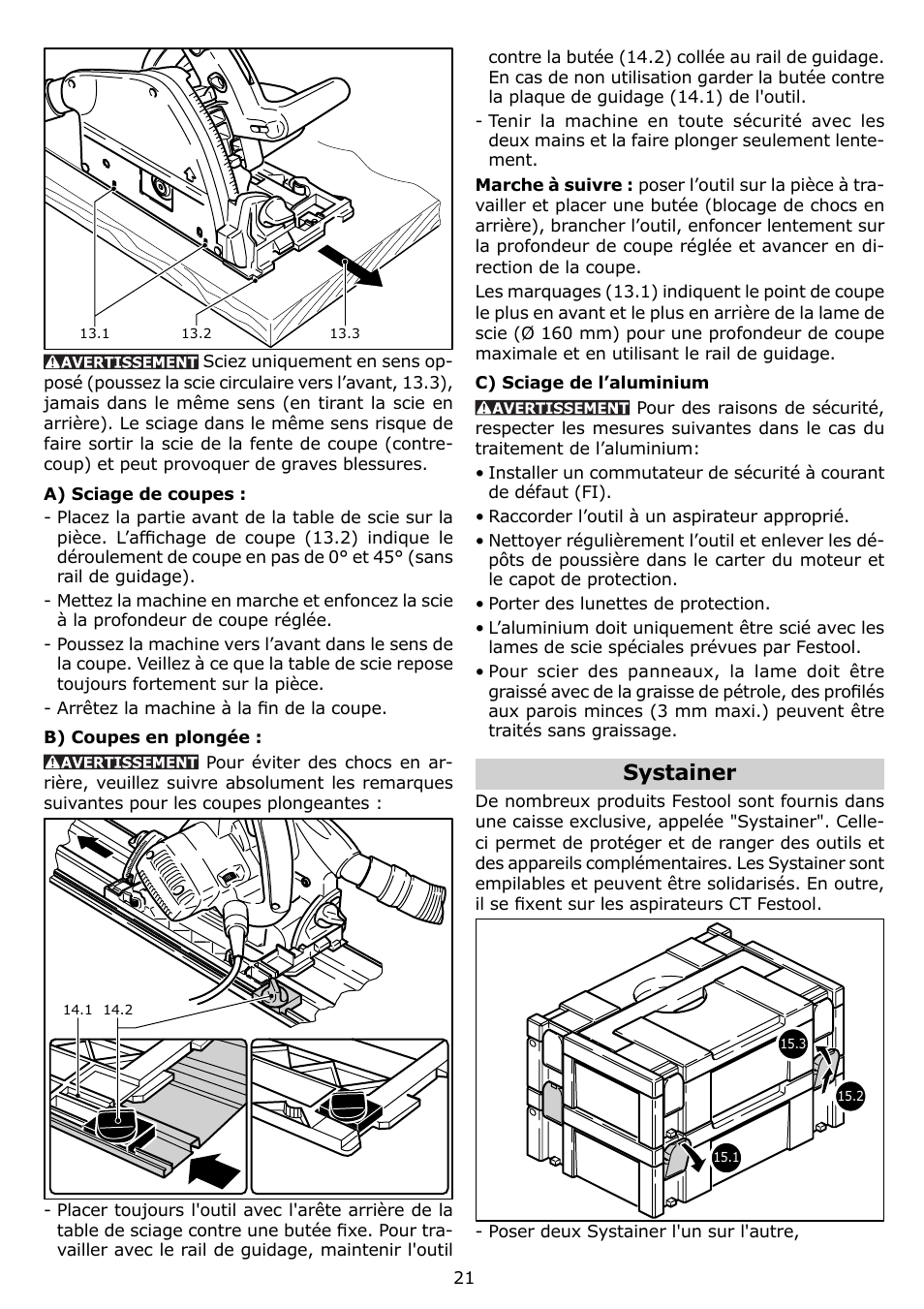 Systainer | Festool TS 75 EQ User Manual | Page 21 / 40