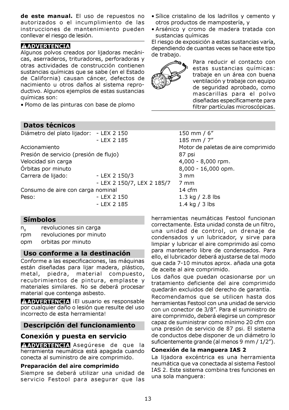 Festool LEX 2 150/3 User Manual | Page 13 / 16