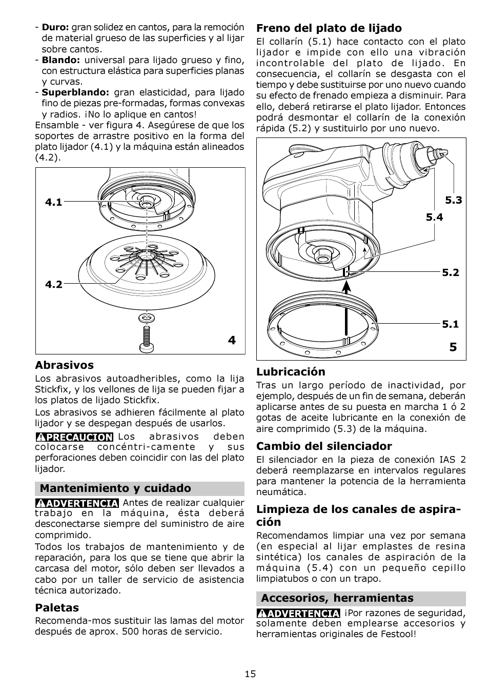 Festool LEX 2 150/3 User Manual | Page 15 / 16