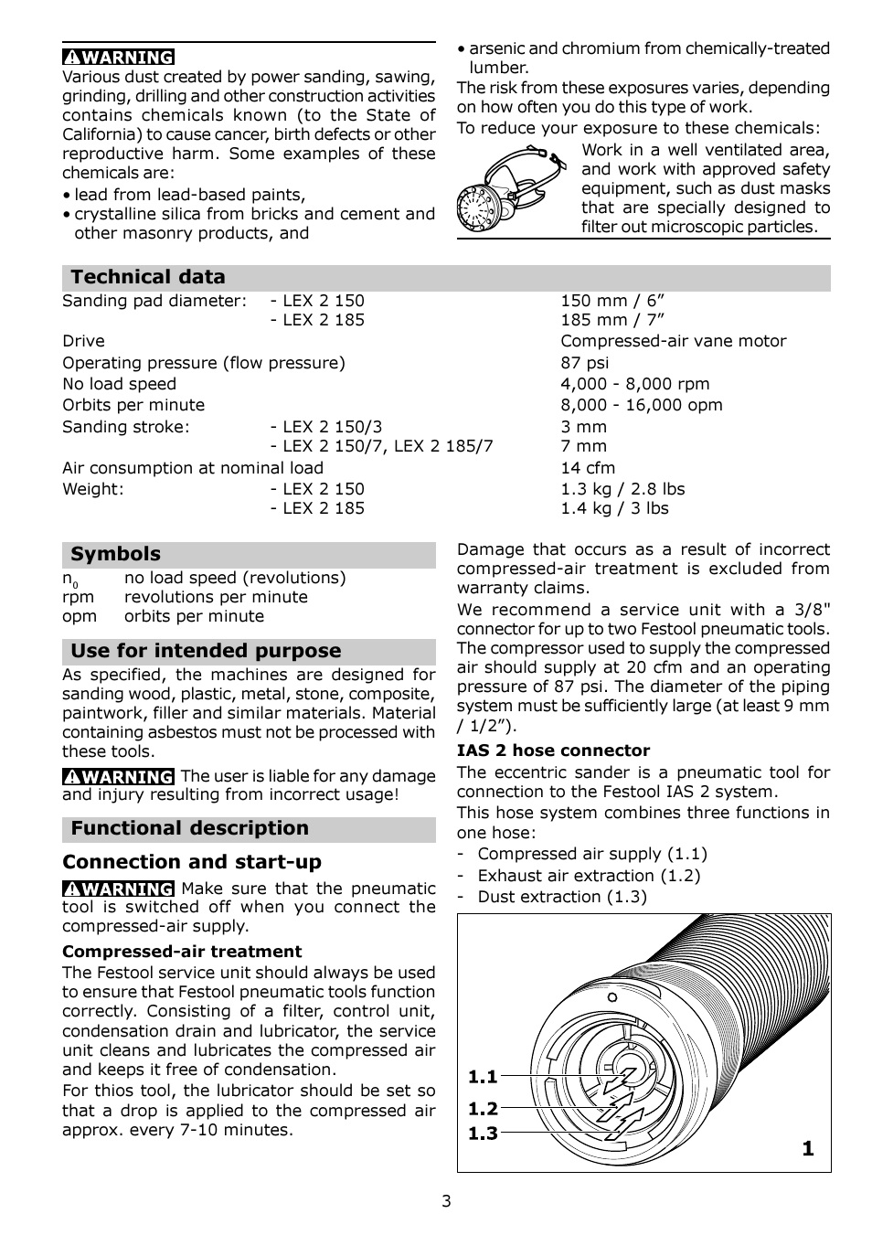 Festool LEX 2 150/3 User Manual | Page 3 / 16