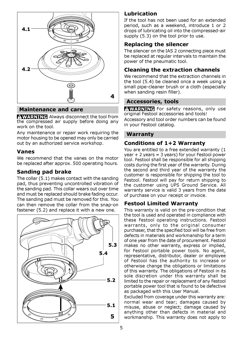 Festool LEX 2 150/3 User Manual | Page 5 / 16