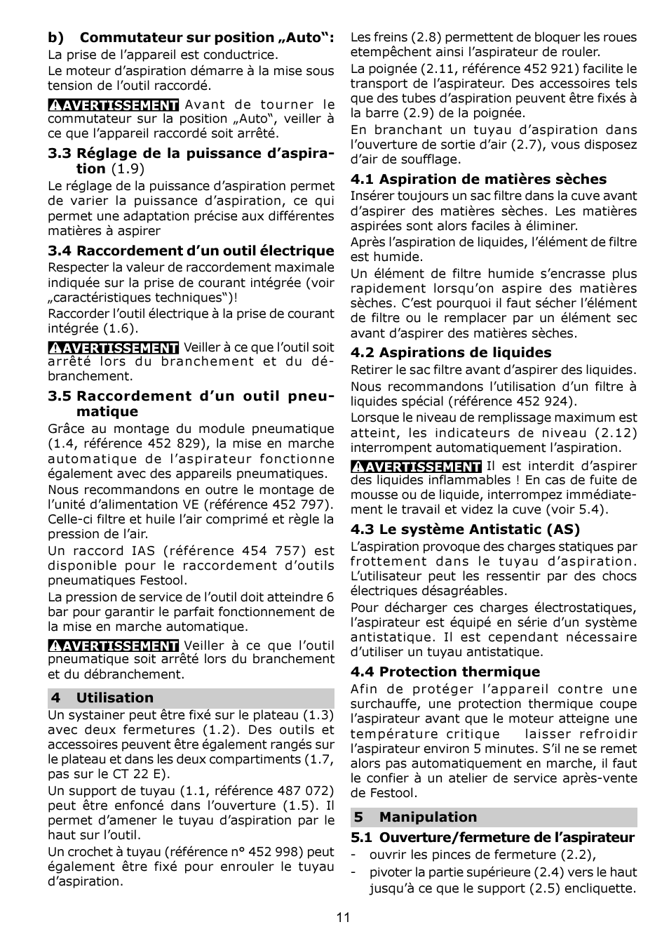 Festool CT 33 E User Manual | Page 11 / 18