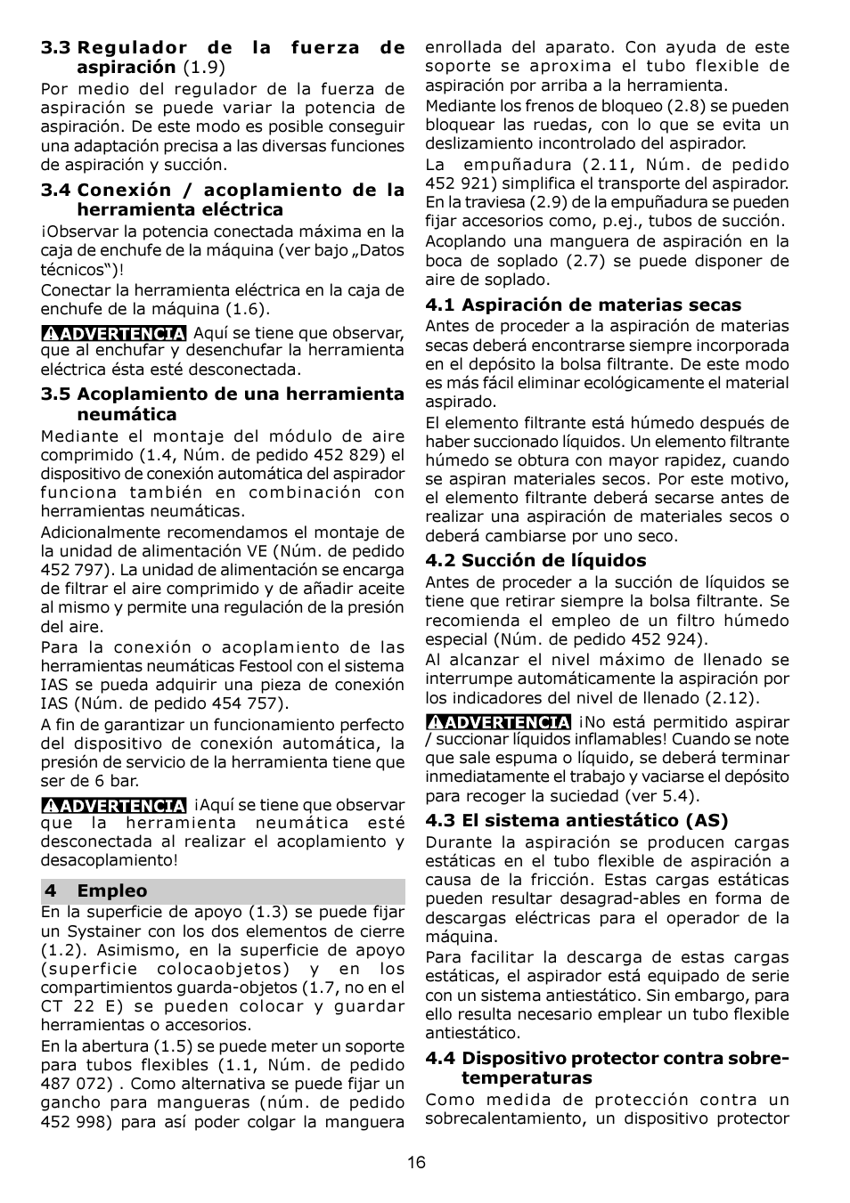 Festool CT 33 E User Manual | Page 16 / 18