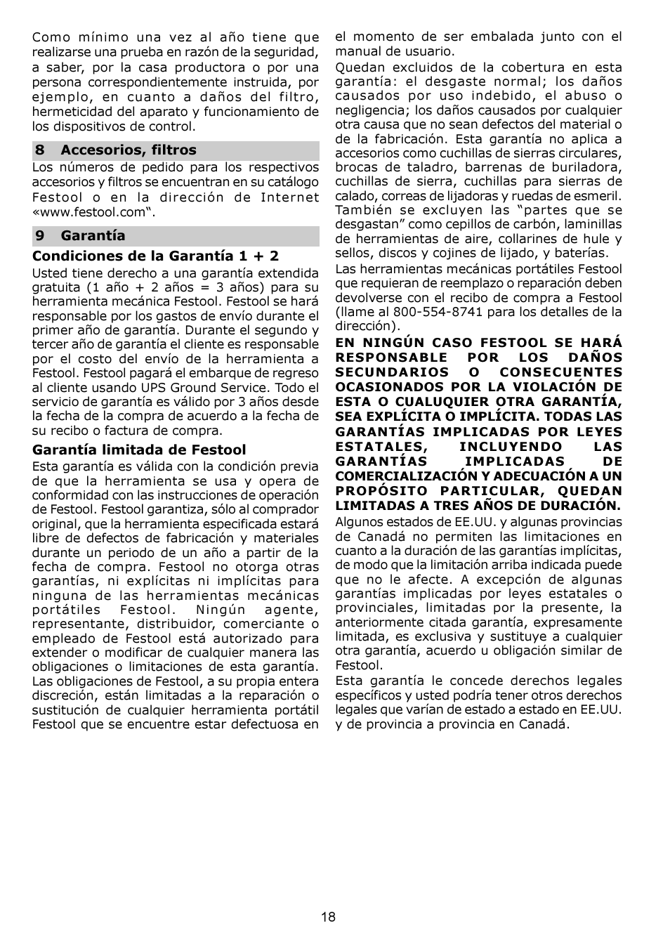 Festool CT 33 E User Manual | Page 18 / 18