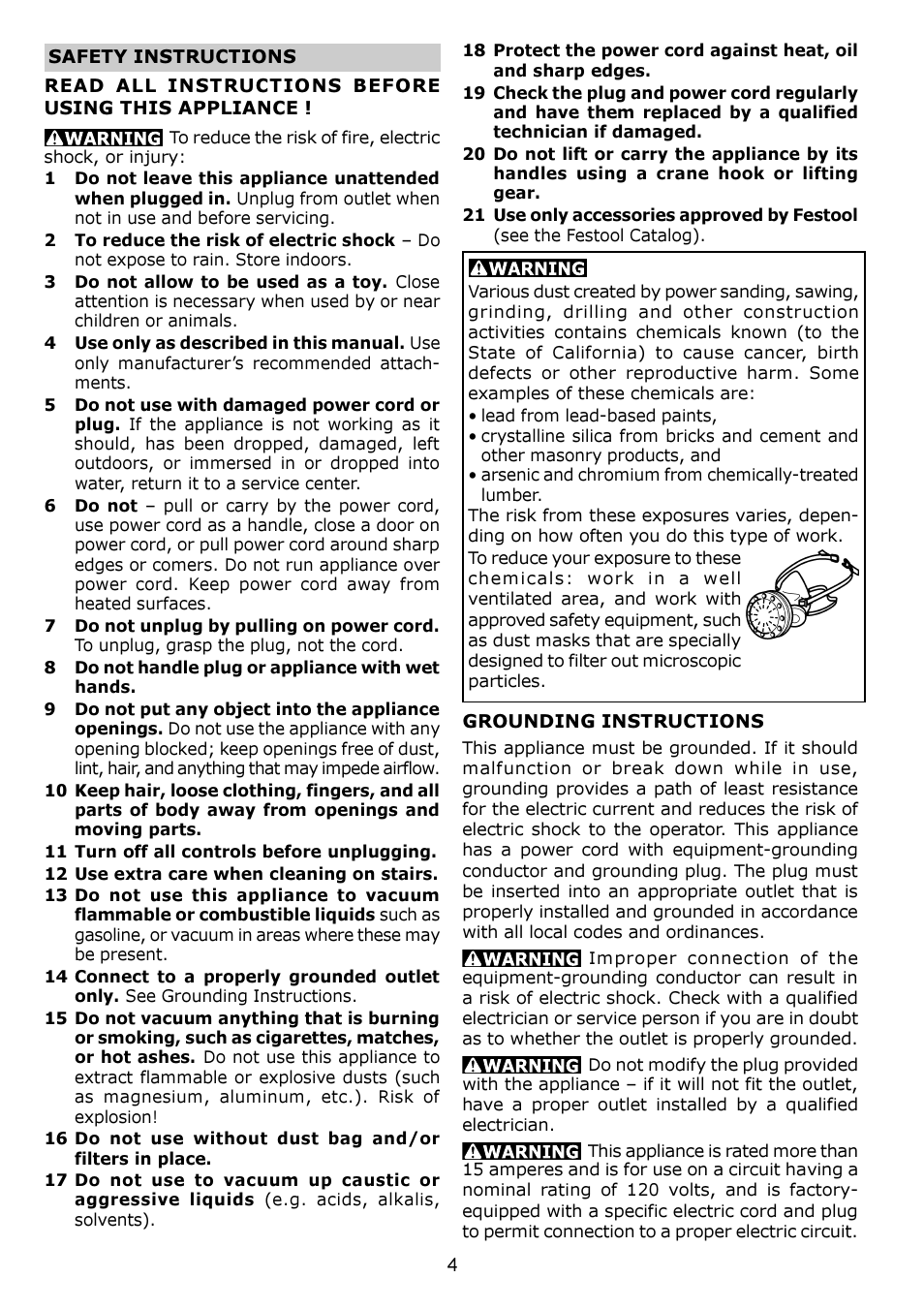 Festool CT 33 E User Manual | Page 4 / 18