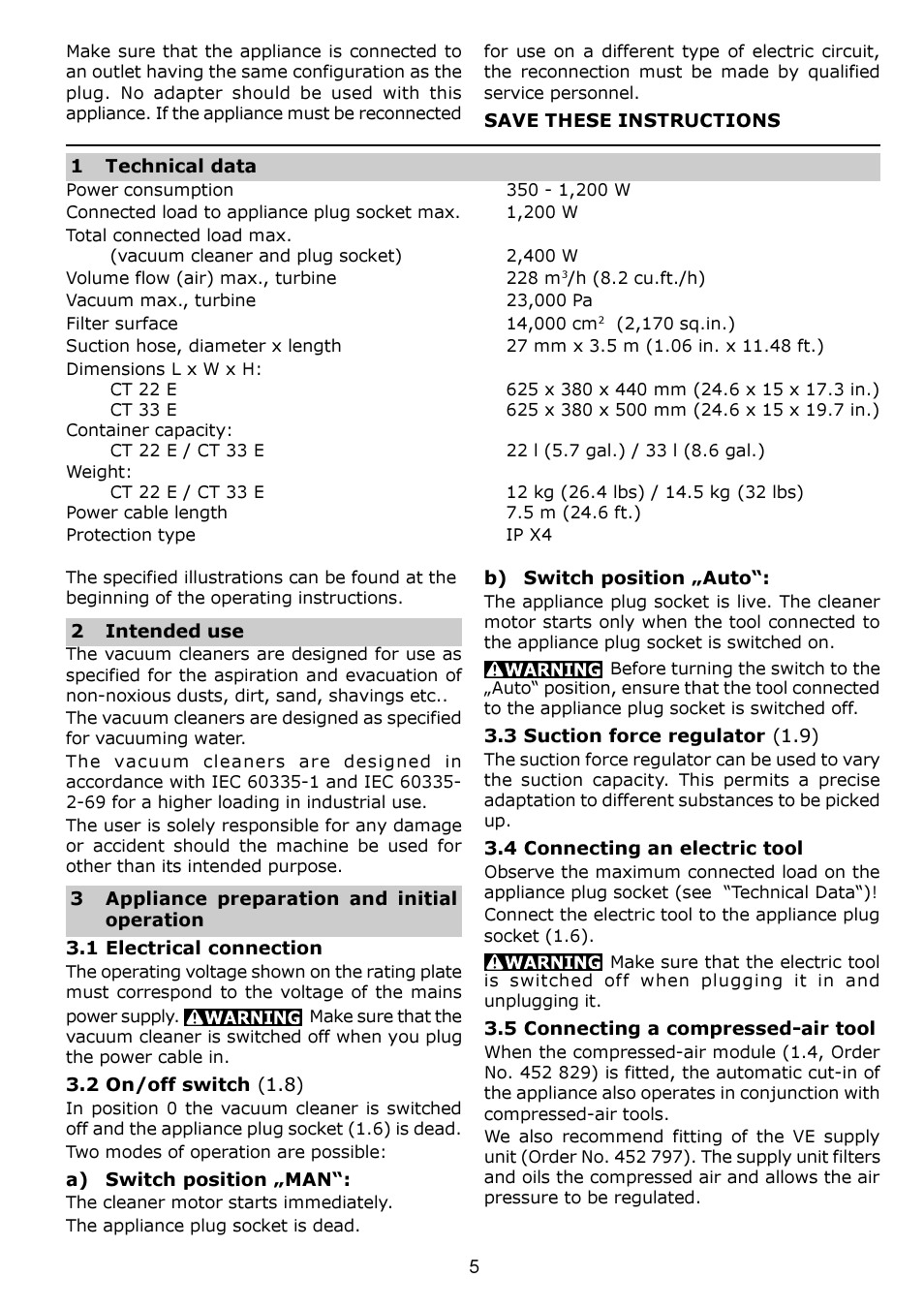 Festool CT 33 E User Manual | Page 5 / 18