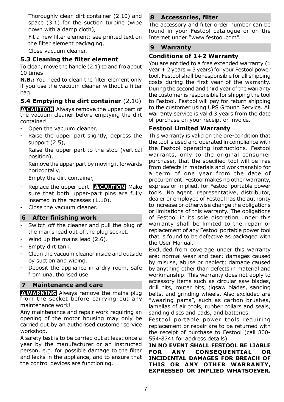 Festool CT 33 E User Manual | Page 7 / 18