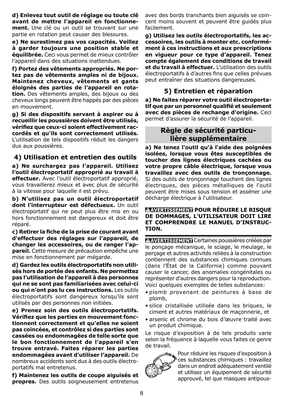 Règle de sécurité particu- lière supplémentaire | Festool ETS 150 EQ User Manual | Page 8 / 20