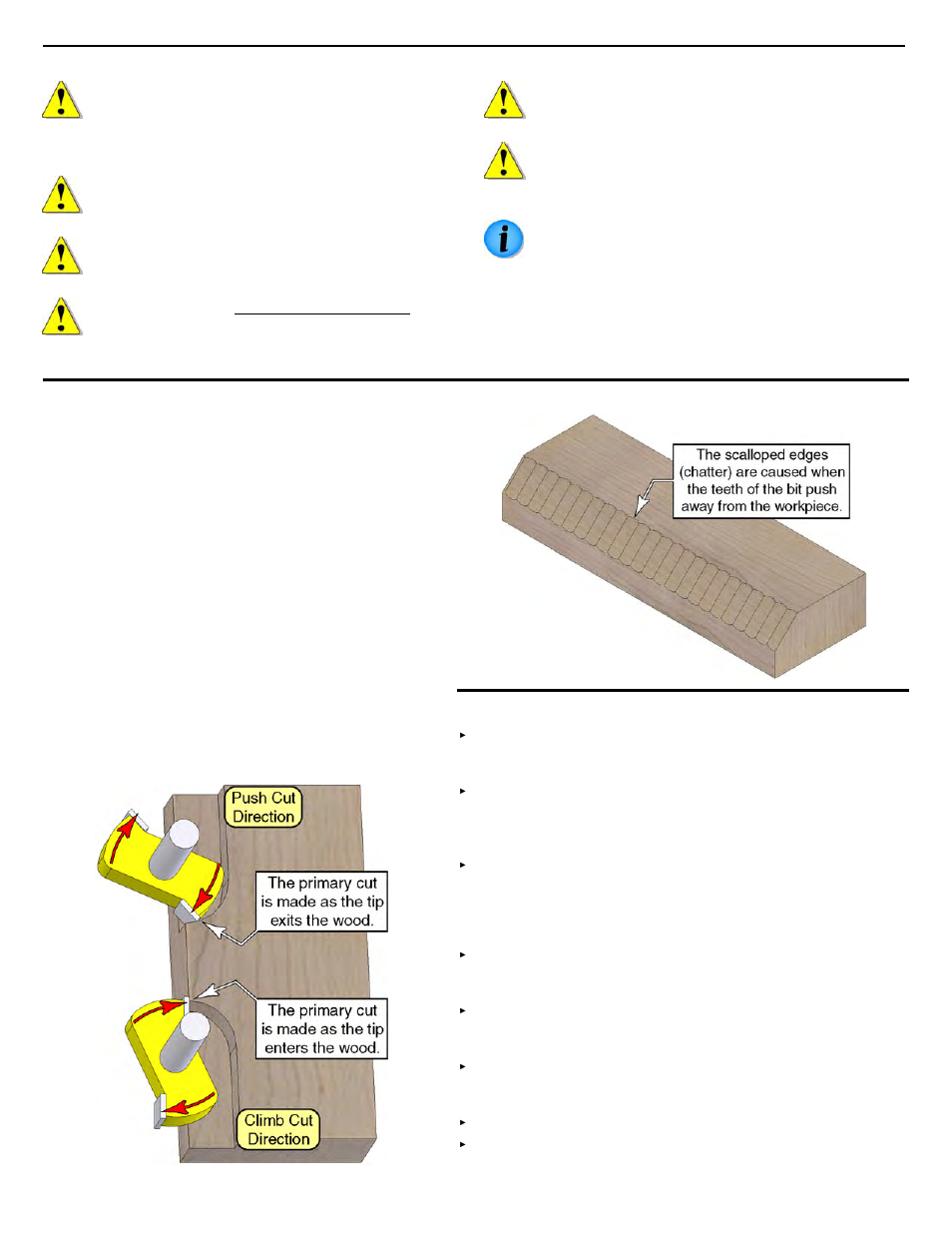 Climb-cut routing, Routing techniques | Festool Plunge OF 2200 EB User Manual | Page 18 / 24