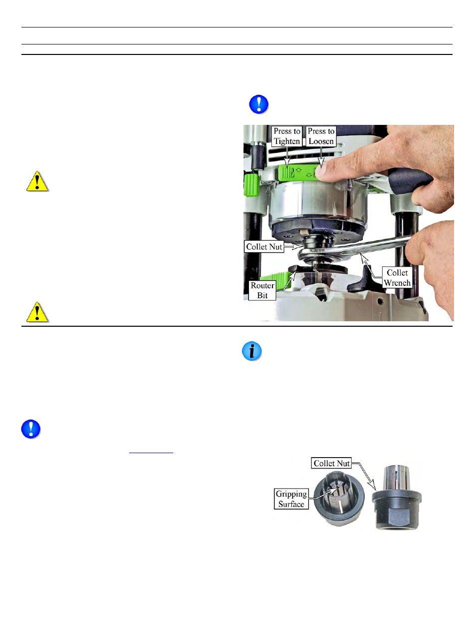 Basic operation, Changing router bits, Changing collets | Festool Plunge OF 2200 EB User Manual | Page 9 / 24