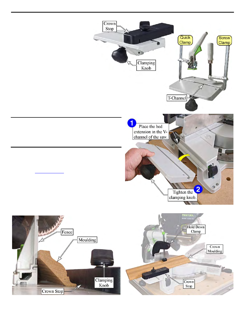 Using the bed extensions and crown stops | Festool Kapex KS 120 User Manual | Page 16 / 32