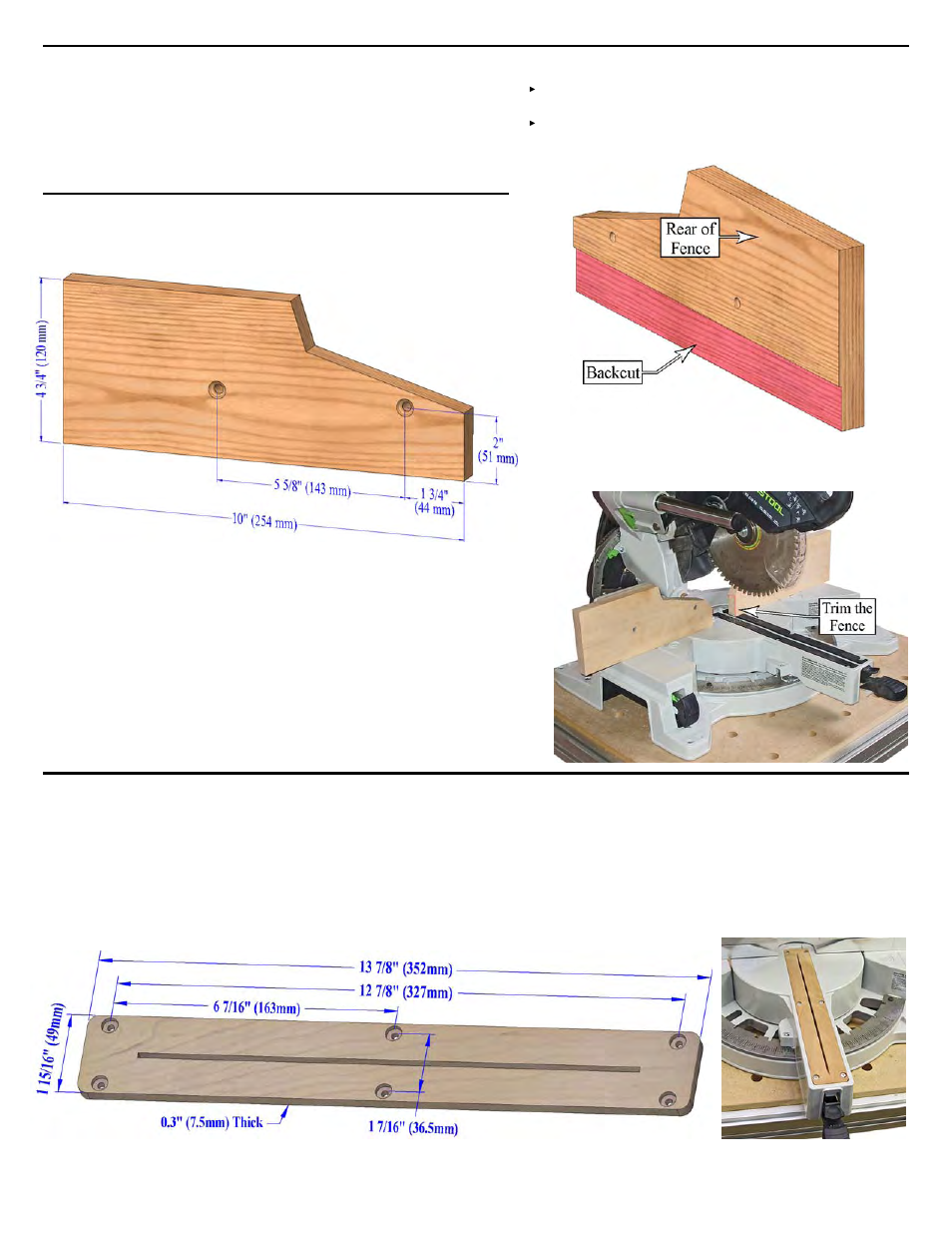 Adding auxiliary fence faces, Making a zero-clearance insert | Festool Kapex KS 120 User Manual | Page 23 / 32
