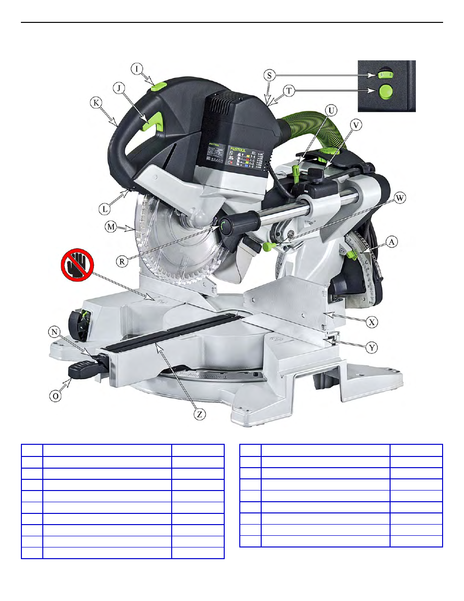 Functional description (continued) | Festool Kapex KS 120 User Manual | Page 7 / 32