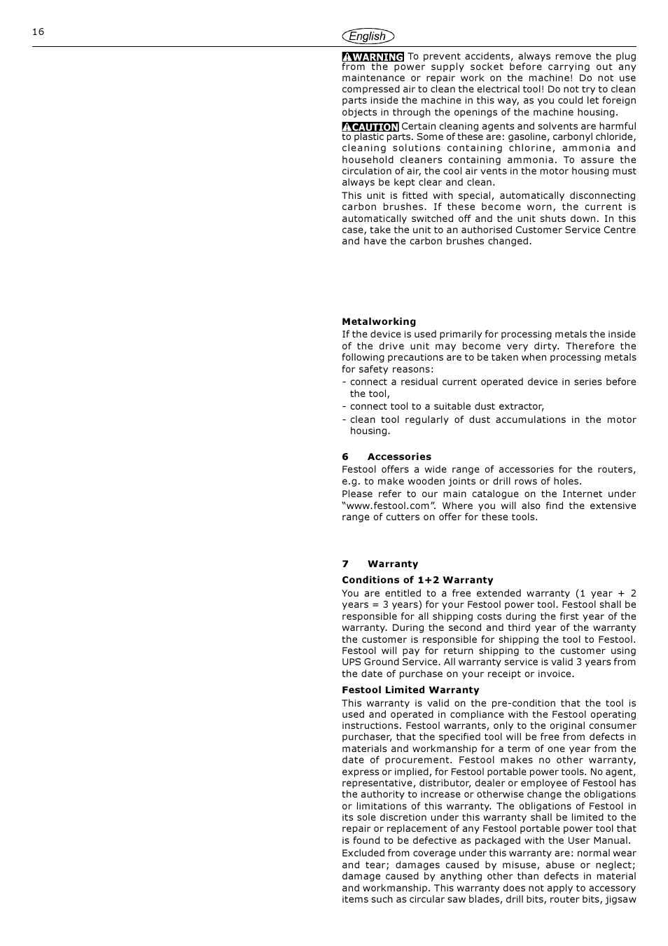Festool 1010 EQ User Manual | Page 16 / 20