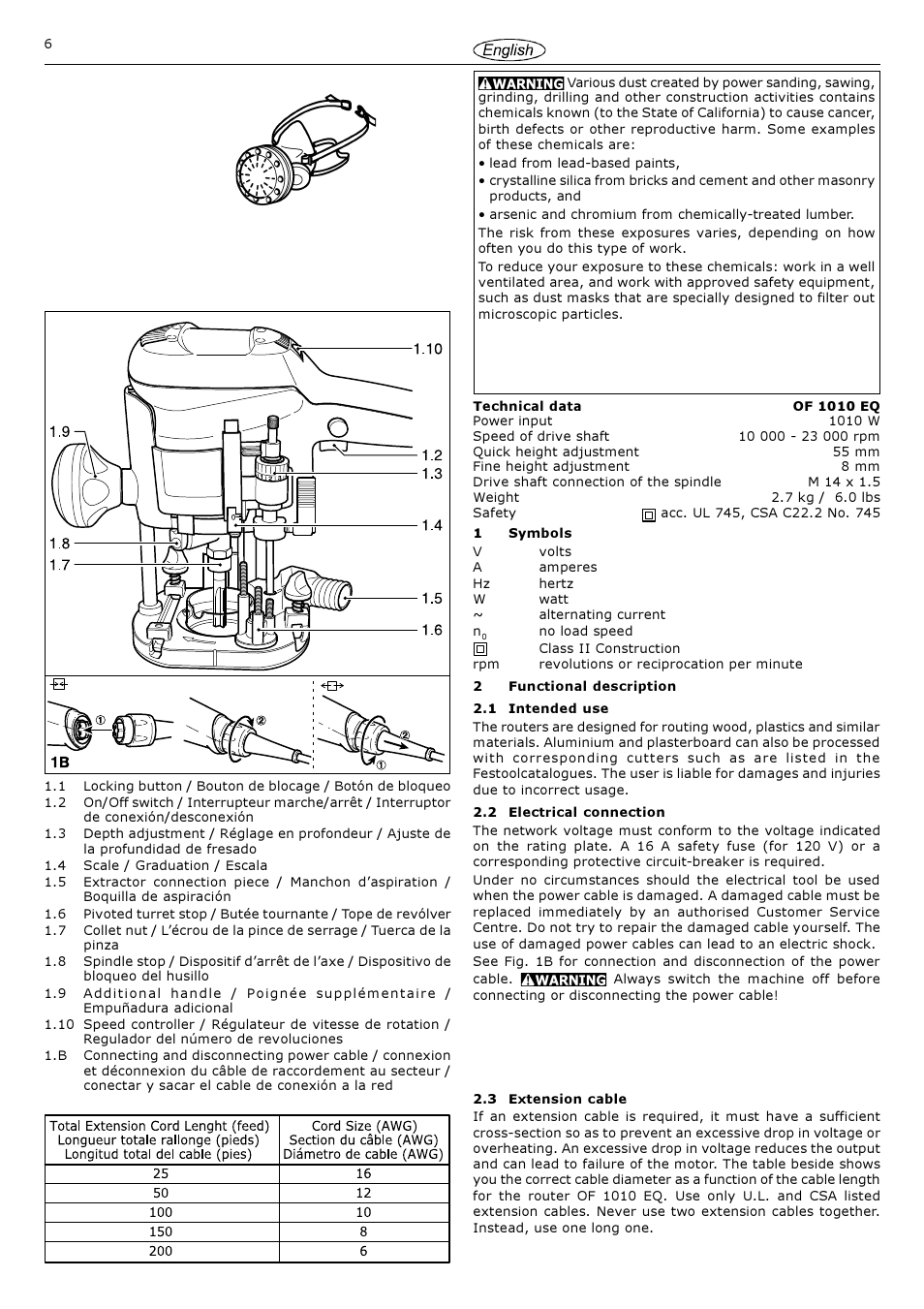 Festool 1010 EQ User Manual | Page 6 / 20