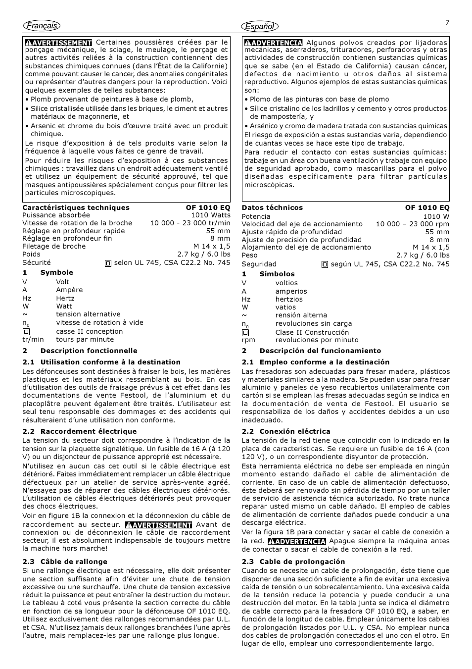 Festool 1010 EQ User Manual | Page 7 / 20