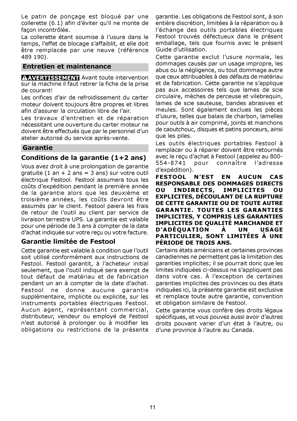 Festool ES 125 EQ User Manual | Page 11 / 16