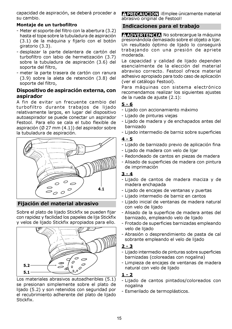 Festool ES 125 EQ User Manual | Page 15 / 16