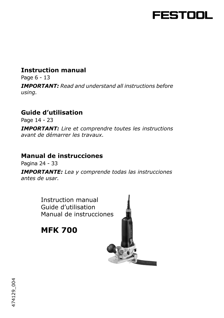 Festool MFK 700 User Manual | 38 pages