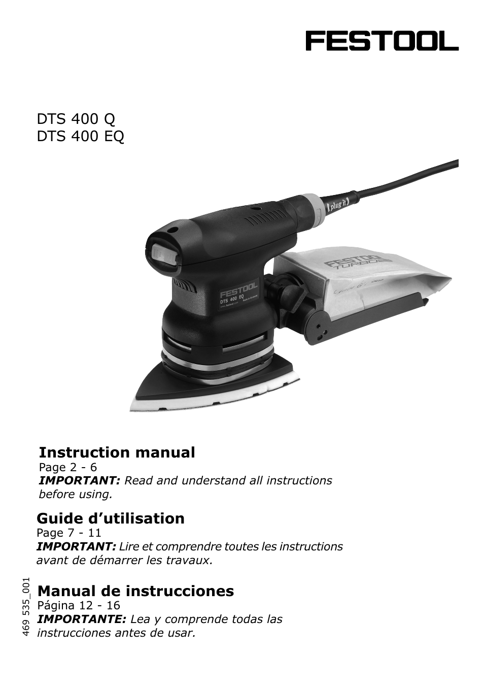 Festool DTS 400 Q User Manual | 16 pages
