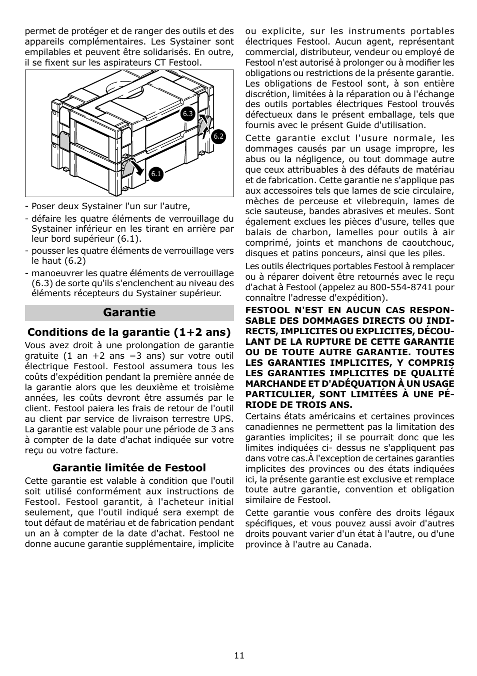Garantie | Festool DTS 400 Q User Manual | Page 11 / 16