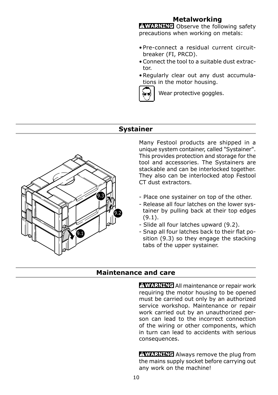 Festool RO 125 FEQ User Manual | Page 10 / 40