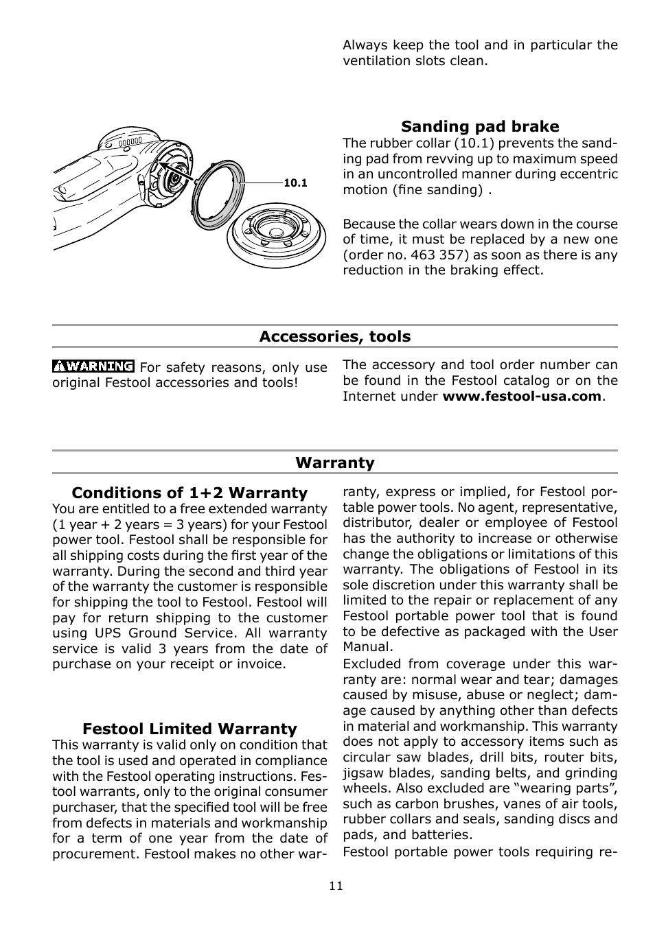 Festool RO 125 FEQ User Manual | Page 11 / 40