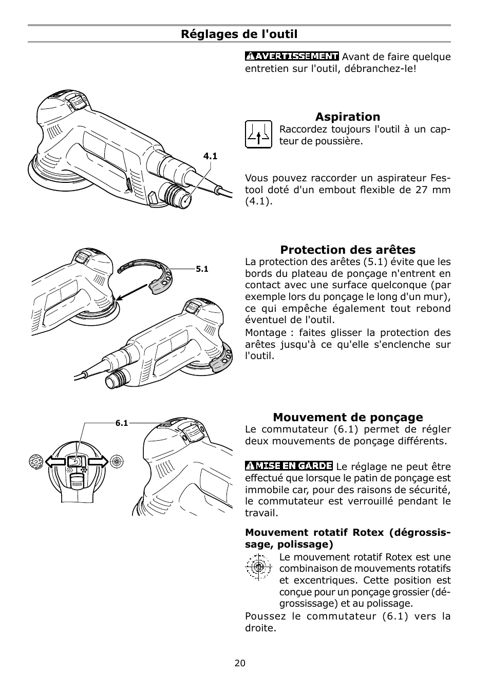 Festool RO 125 FEQ User Manual | Page 20 / 40