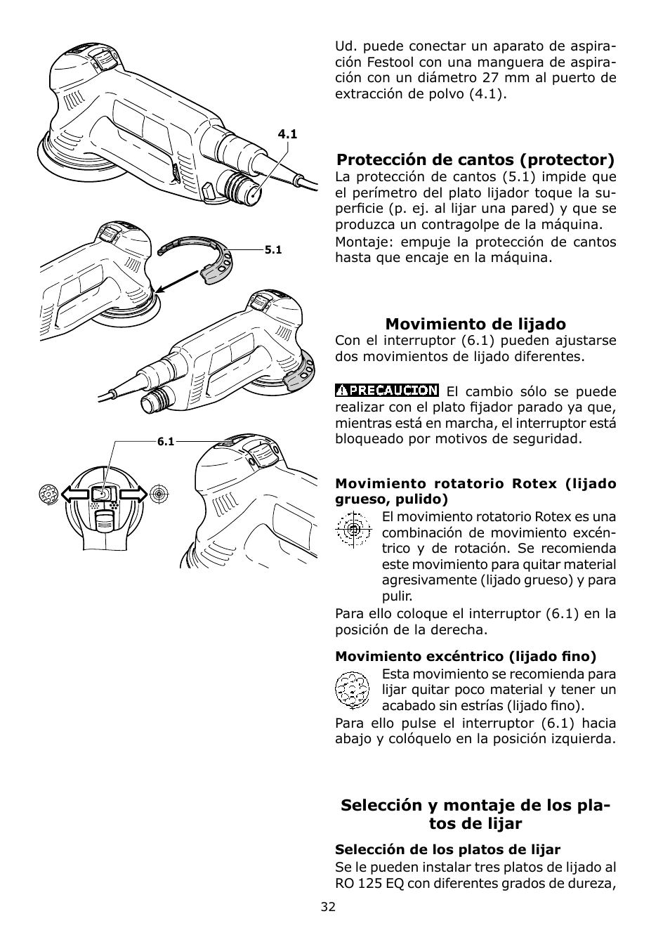 Festool RO 125 FEQ User Manual | Page 32 / 40