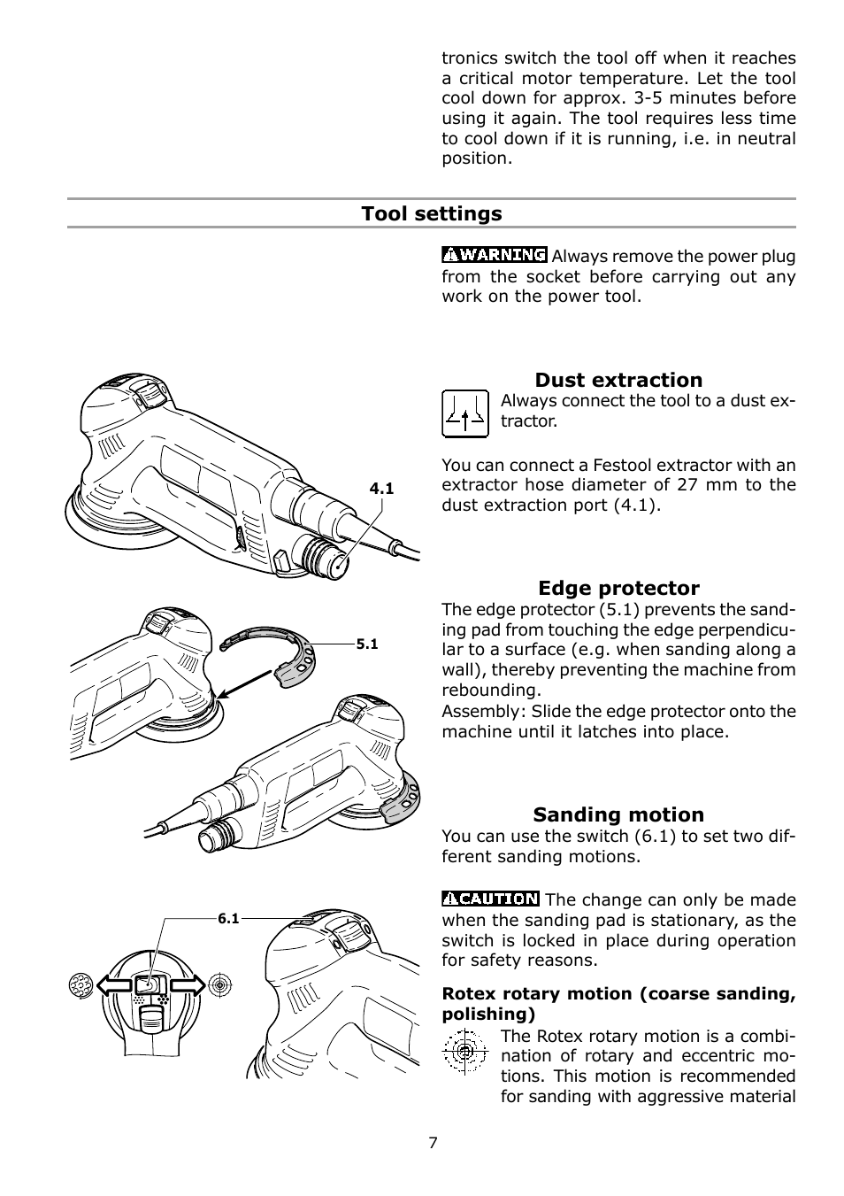 Festool RO 125 FEQ User Manual | Page 7 / 40