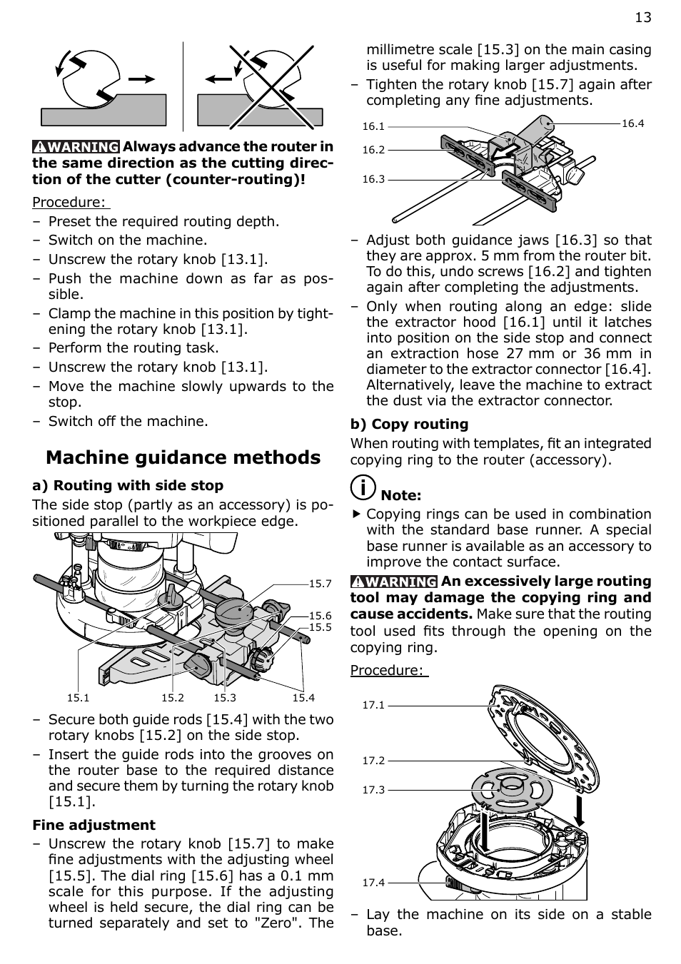 Machine guidance methods | Festool OF 2200 EB User Manual | Page 13 / 46