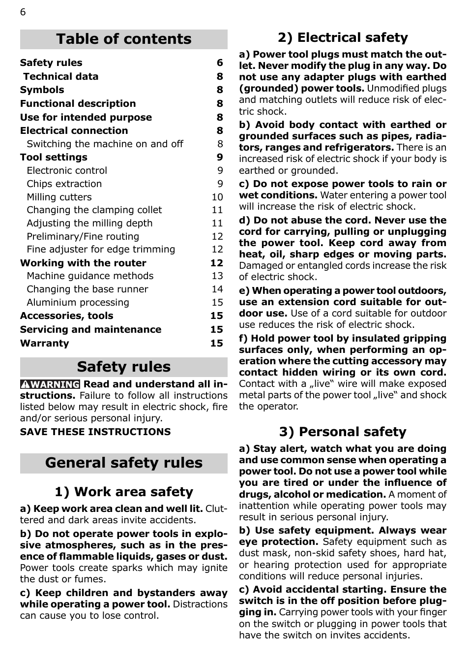 Festool OF 2200 EB User Manual | Page 6 / 46