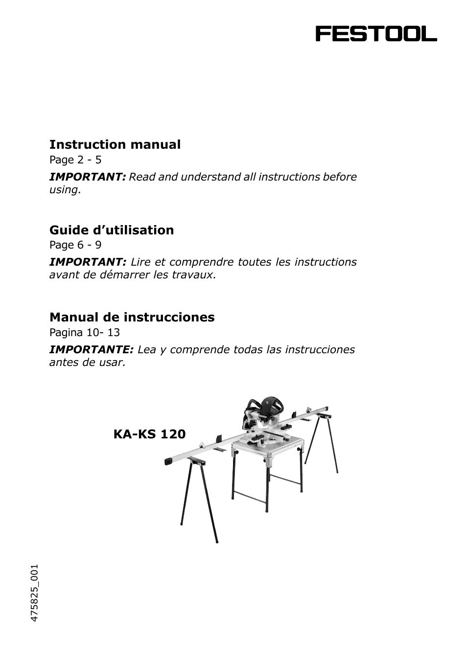 Festool KA-KS 120 User Manual | 16 pages