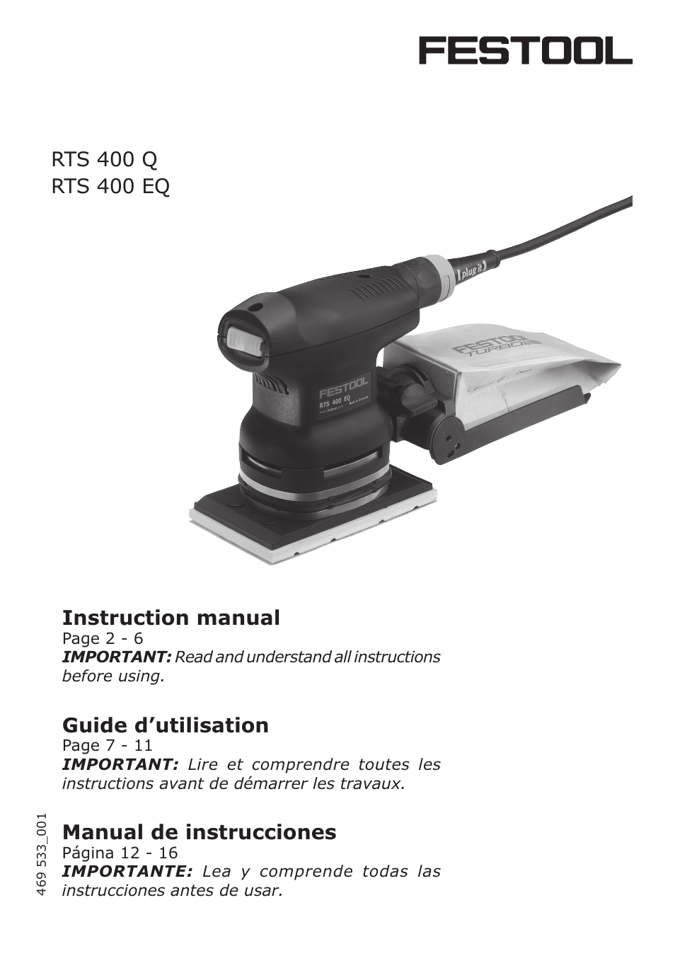 Festool RTS 400 Q User Manual | 16 pages