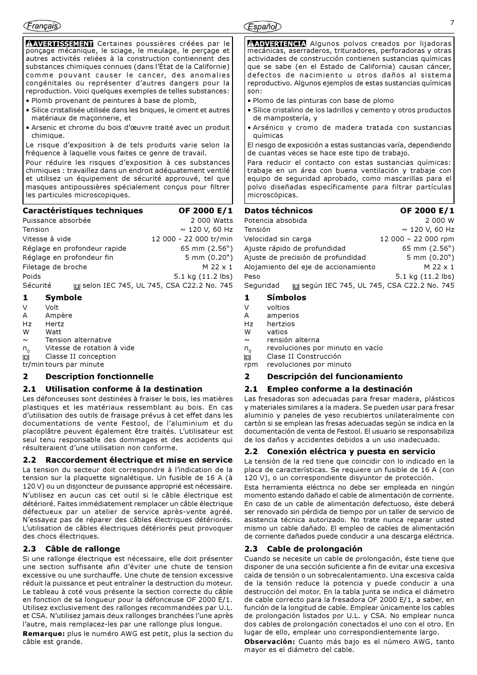 Festool OF 2000 E User Manual | Page 7 / 17